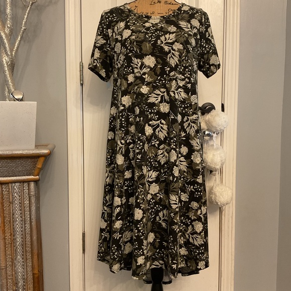 LuLaRoe Dresses & Skirts - LuLaRoe Floral and Leaf Carly Dress